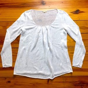 Eileen Fisher White Linen Sleeve Sweater, EUC, S